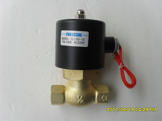 Válvula solenóide elétrica de latão AC 220V 3/4 polegadas para água quente NC