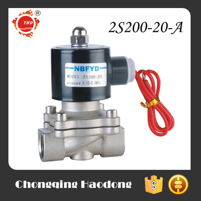 Válvula solenóide pneumática de aço inoxidável de latão Ar gasolina Válvula solenóide miniatura