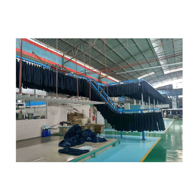 Corrente de rolos de transmissão transportadora suspensa para fábrica de roupas jeans para lavanderia
